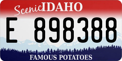 ID license plate E898388
