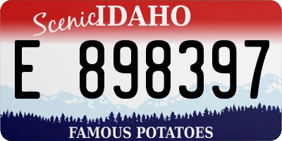 ID license plate E898397
