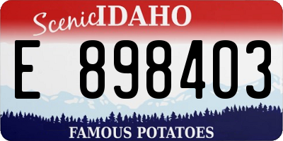 ID license plate E898403