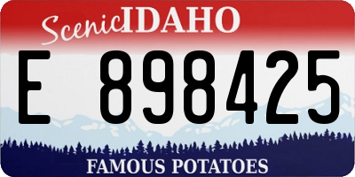 ID license plate E898425