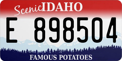 ID license plate E898504