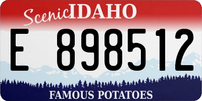 ID license plate E898512