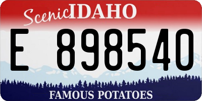 ID license plate E898540