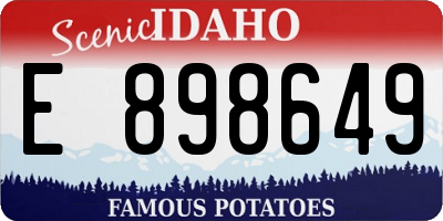 ID license plate E898649