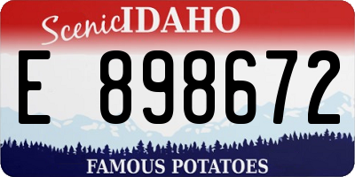 ID license plate E898672