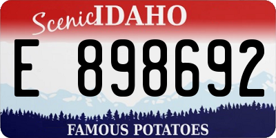 ID license plate E898692