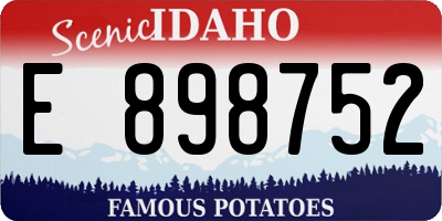 ID license plate E898752
