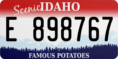 ID license plate E898767