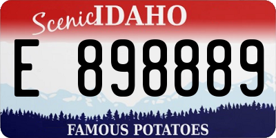 ID license plate E898889