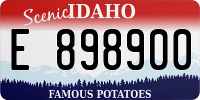 ID license plate E898900