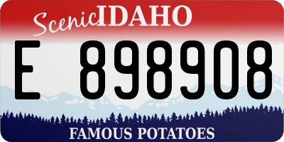 ID license plate E898908