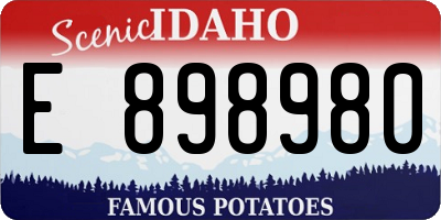 ID license plate E898980