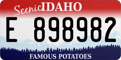 ID license plate E898982