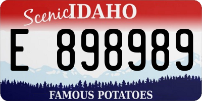 ID license plate E898989