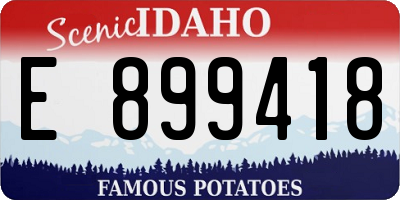 ID license plate E899418