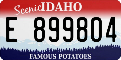 ID license plate E899804