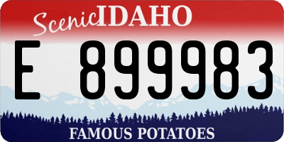 ID license plate E899983