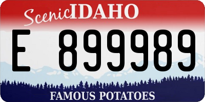 ID license plate E899989