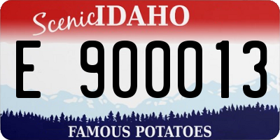 ID license plate E900013