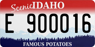 ID license plate E900016