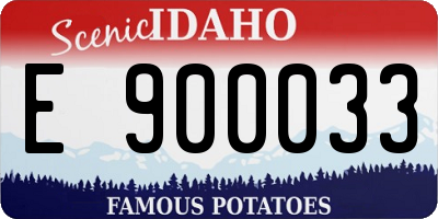 ID license plate E900033