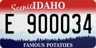 ID license plate E900034