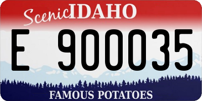 ID license plate E900035