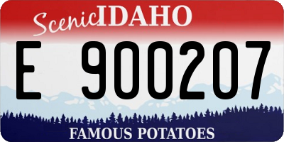 ID license plate E900207
