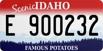ID license plate E900232