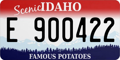 ID license plate E900422