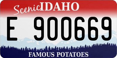 ID license plate E900669