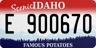ID license plate E900670