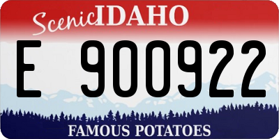 ID license plate E900922