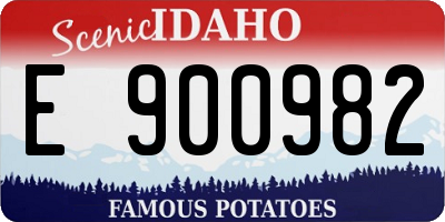ID license plate E900982
