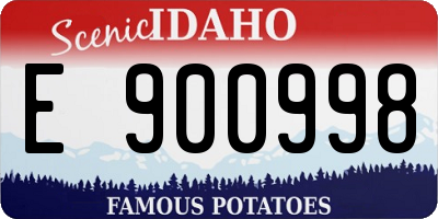 ID license plate E900998