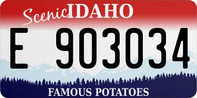 ID license plate E903034