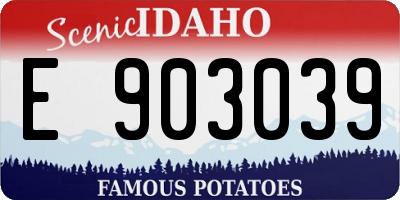 ID license plate E903039