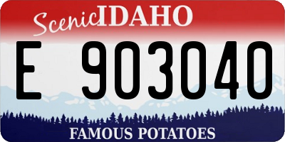 ID license plate E903040