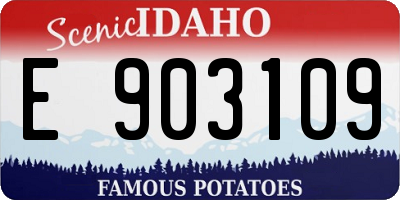 ID license plate E903109
