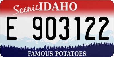 ID license plate E903122