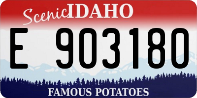 ID license plate E903180