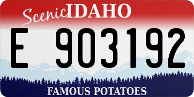 ID license plate E903192