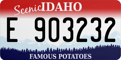ID license plate E903232