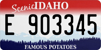 ID license plate E903345