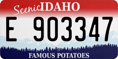 ID license plate E903347