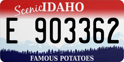 ID license plate E903362