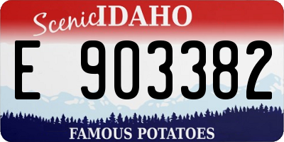 ID license plate E903382