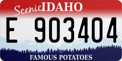 ID license plate E903404