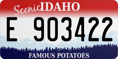 ID license plate E903422