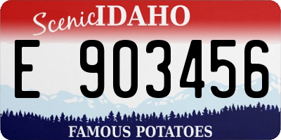 ID license plate E903456